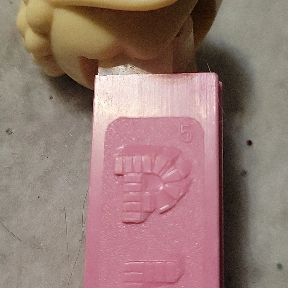 1 Vtg 1960's PEZ Easter White Lamb Chop Pink No Foot Candy Dispenser